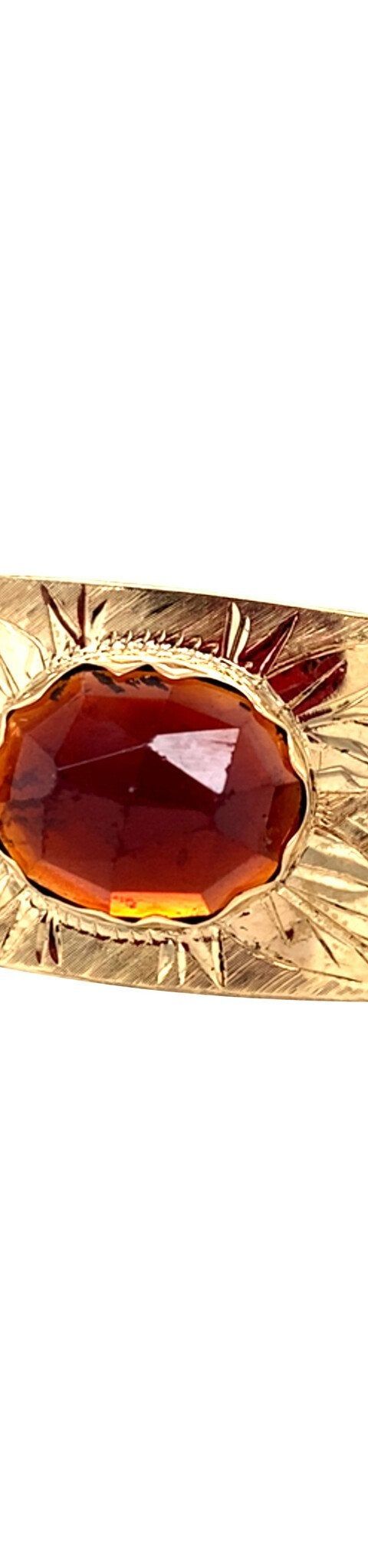 Vintage 14K Gold Bangle with Garnet